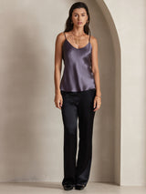 [Lilla Grå] SilkSilky-DK Spaghetti Strap V Neck Camisole Top 003