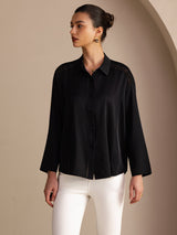 [Sort] SilkSilky-DK Long Sleeve Lapel Collar Bluse 003