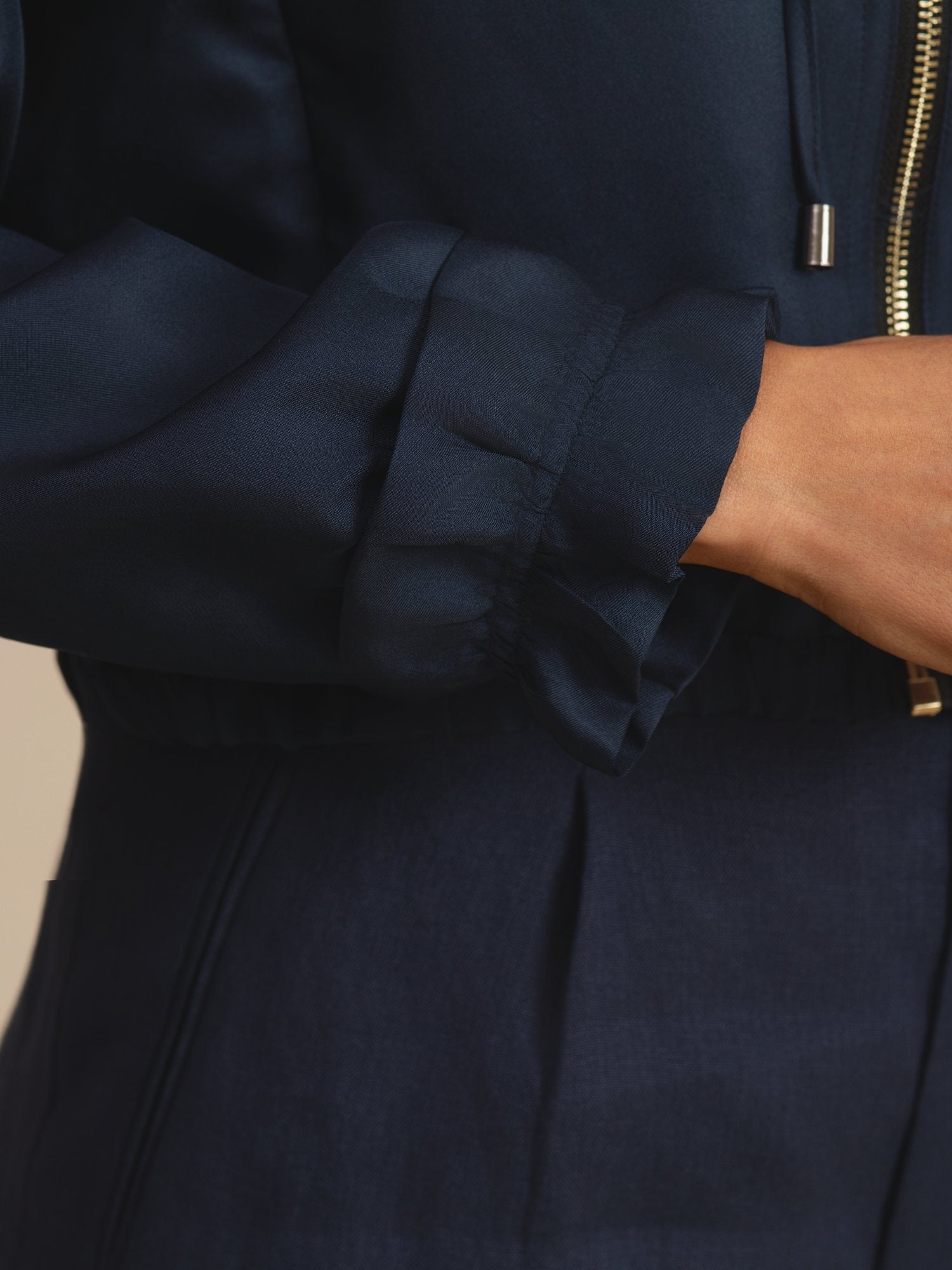 [Mørkeblå] SilkSilky-DK 18Momme Langærmet Høj Hals Overtøj til Kvinder 007