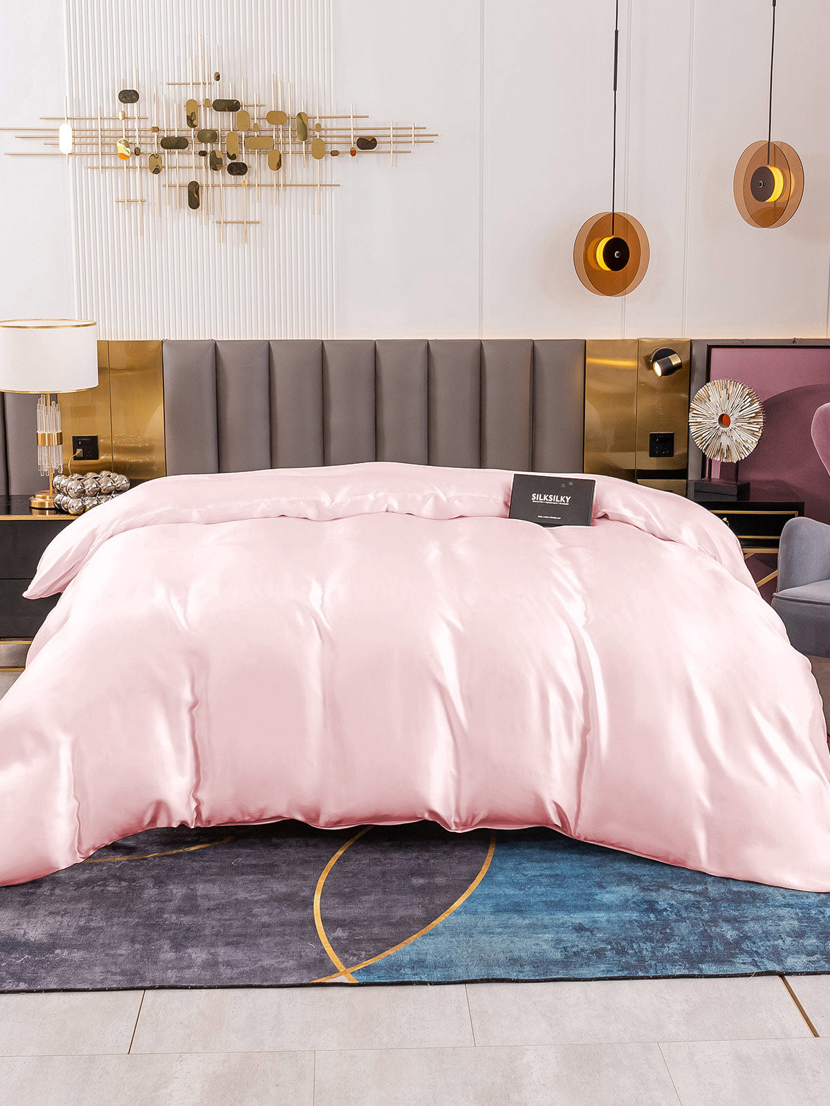 [Lyserød] SilkSilky-DK 19Momme Duvet Cover 003