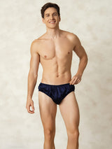 [Mørkeblå] SilkSilky-DK Silke Mens Underwear 004