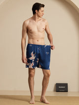 [Mørkeblå] SilkSilky-DK 19Momme Mens Sleep Bottoms 007