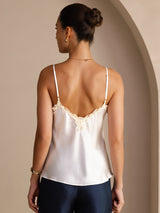 [Hvid] SilkSilky-DK Sleeveless V Neck Camisole Top 002