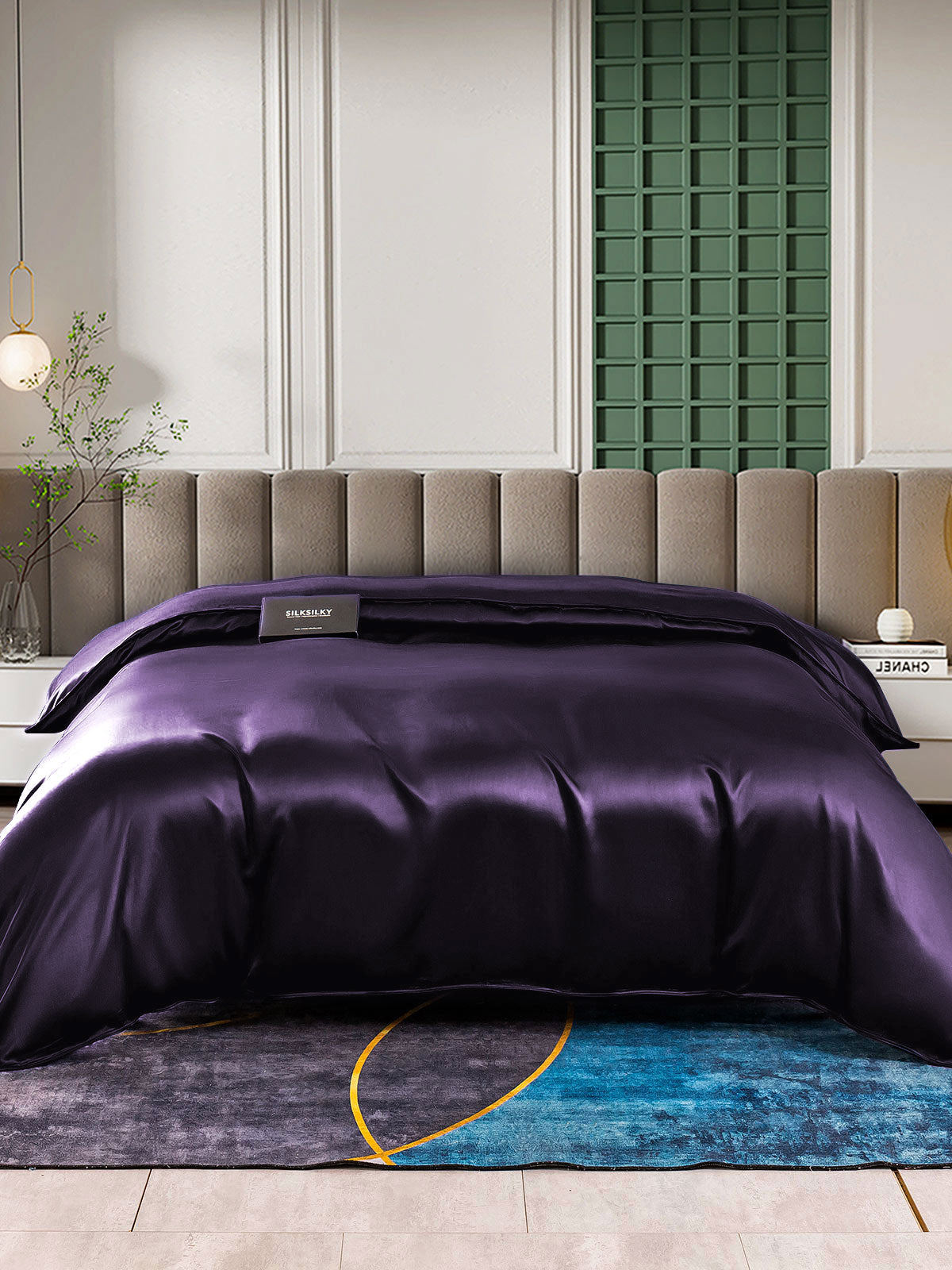 [Mørke Lilla] SilkSilky-DK 25Momme Duvet Cover 002