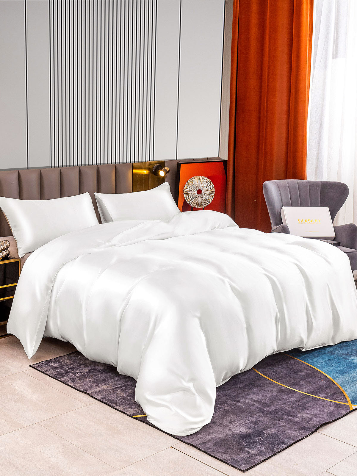 [Hvid] SilkSilky-DK 22Momme Bedding Set 002