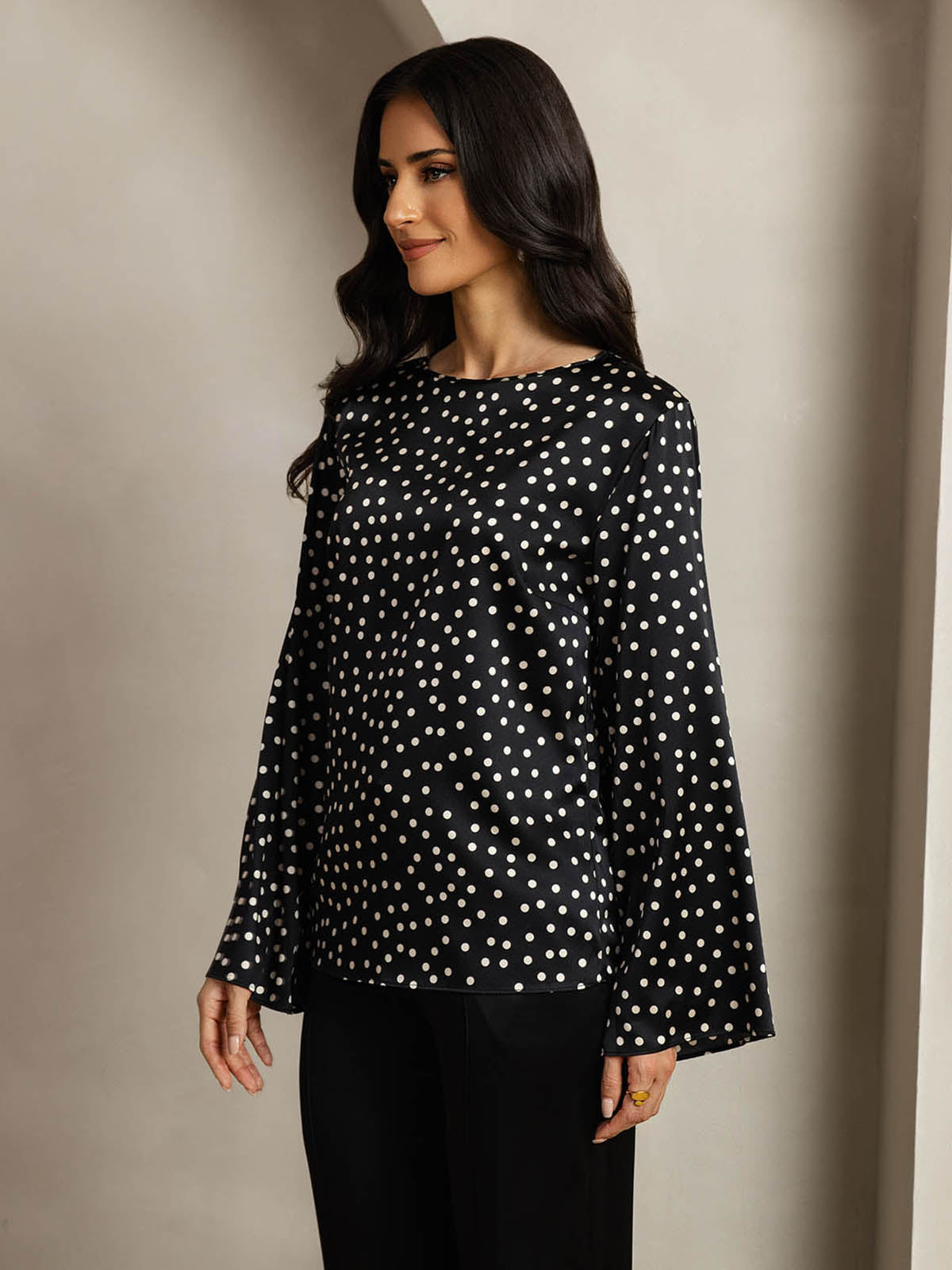 [Prikket] SilkSilky-DK 19Momme Silke Womens T-Shirt 004