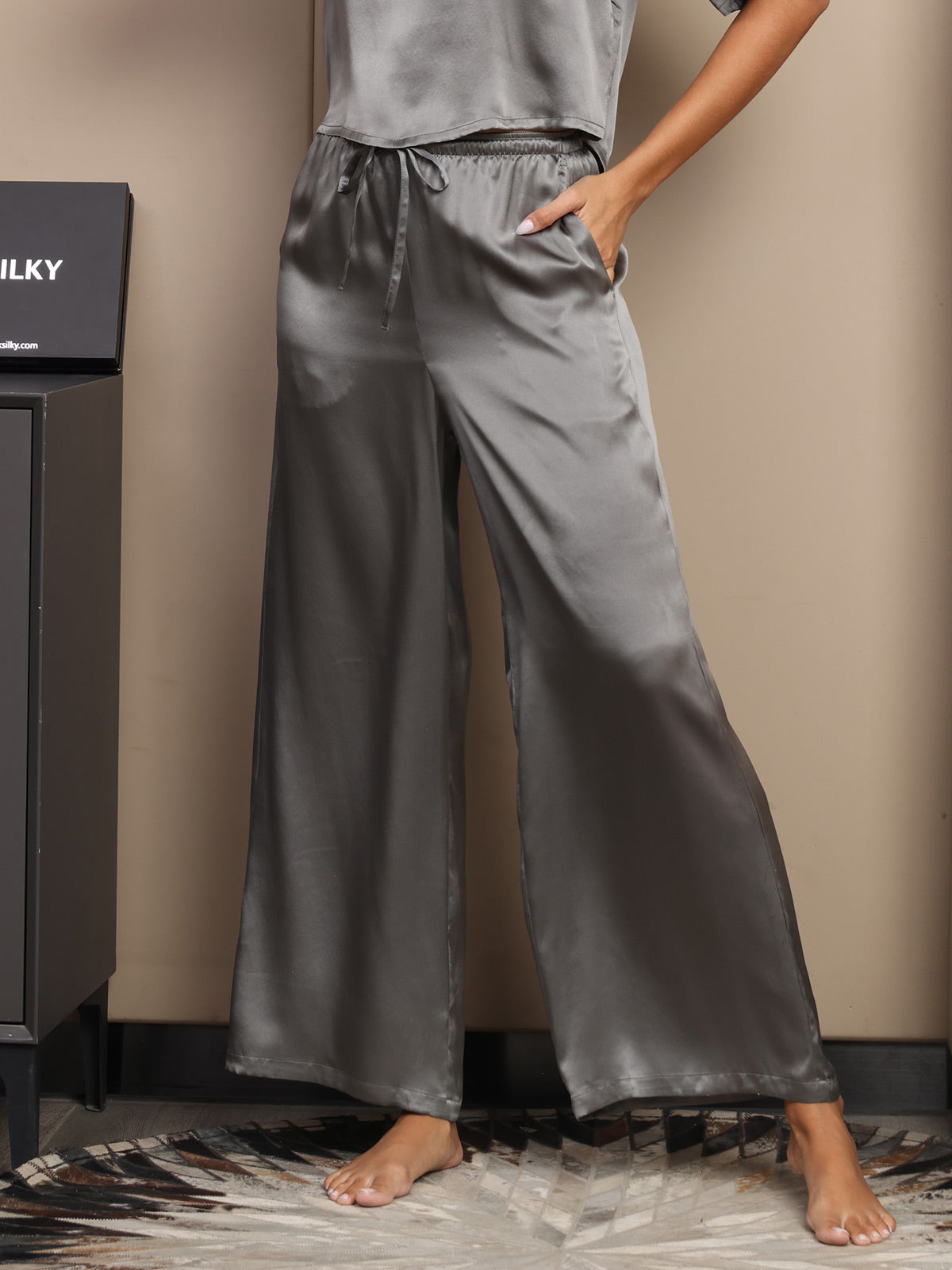 [Mørkegrå] SilkSilky-DK Womens Pants 001