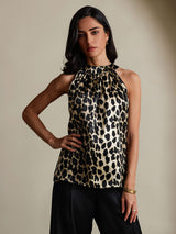 [Leopard] SilkSilky-DK 19Momme Silke Womens T-Shirt 003,