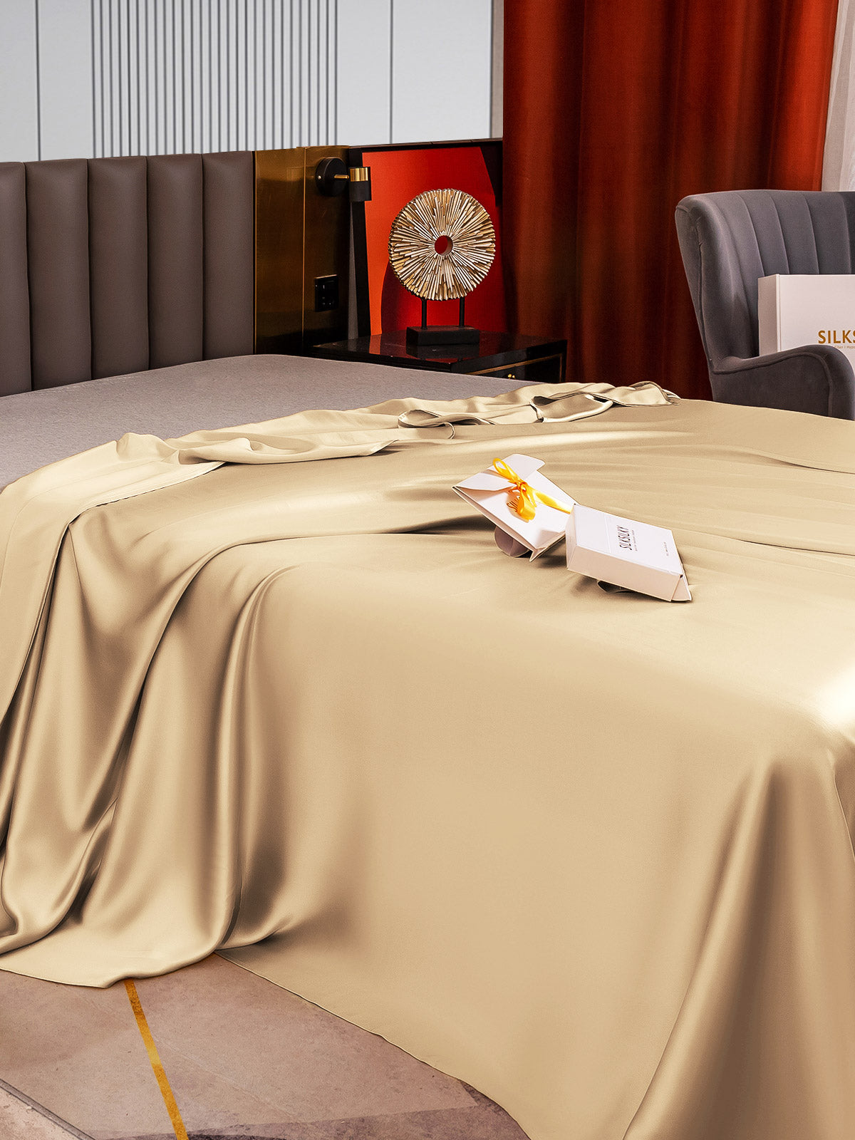 [Beige] SilkSilky-DK 22Momme Sheet 005