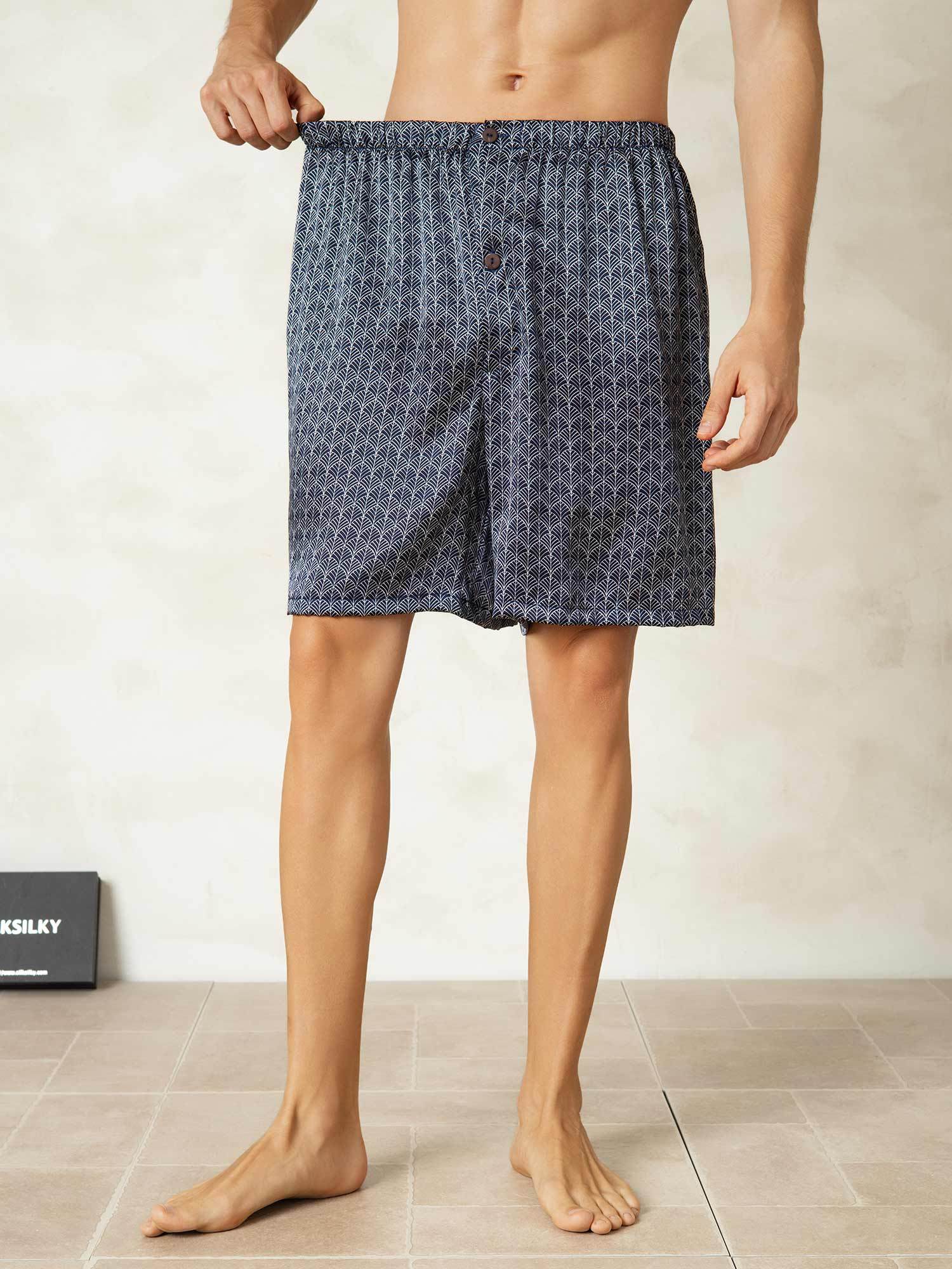 [Marine Ginkgo] SilkSilky-DK Silke Mens Sleep Bottoms 005,