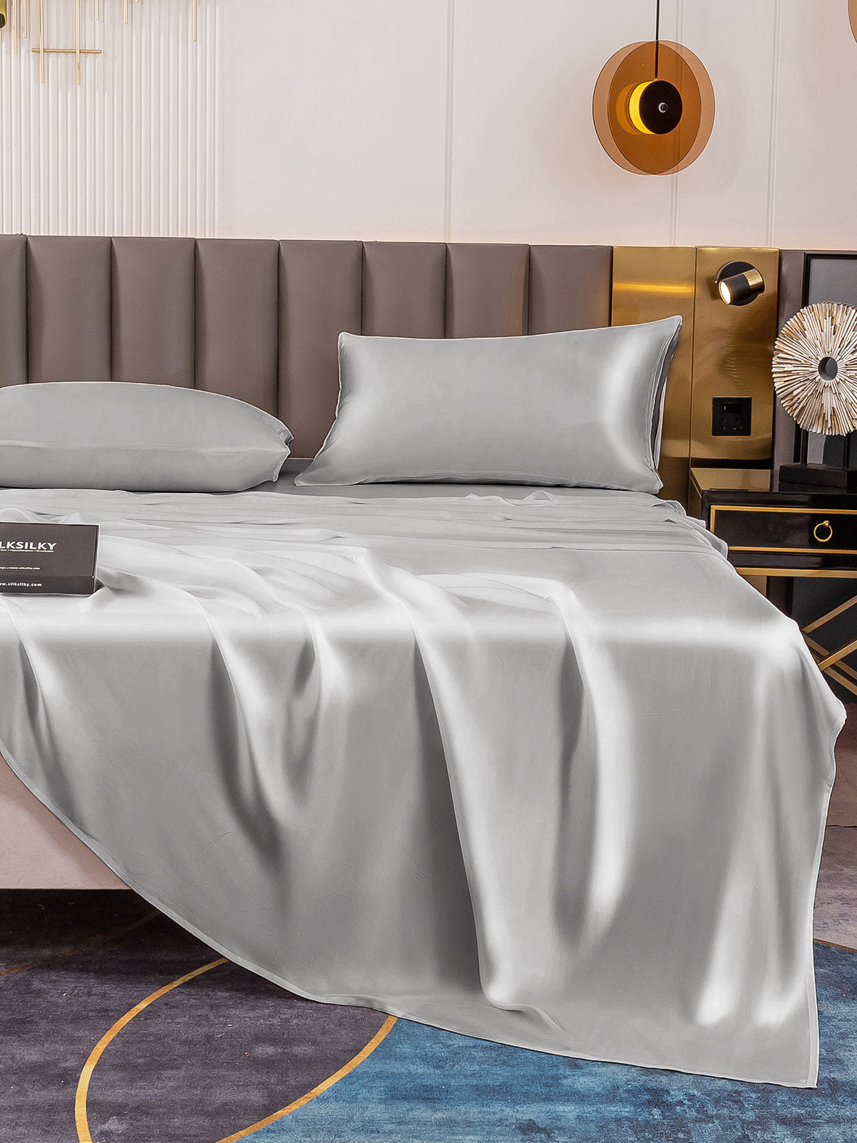 [Sølv] SilkSilky-DK 19Momme Bedding Set 004