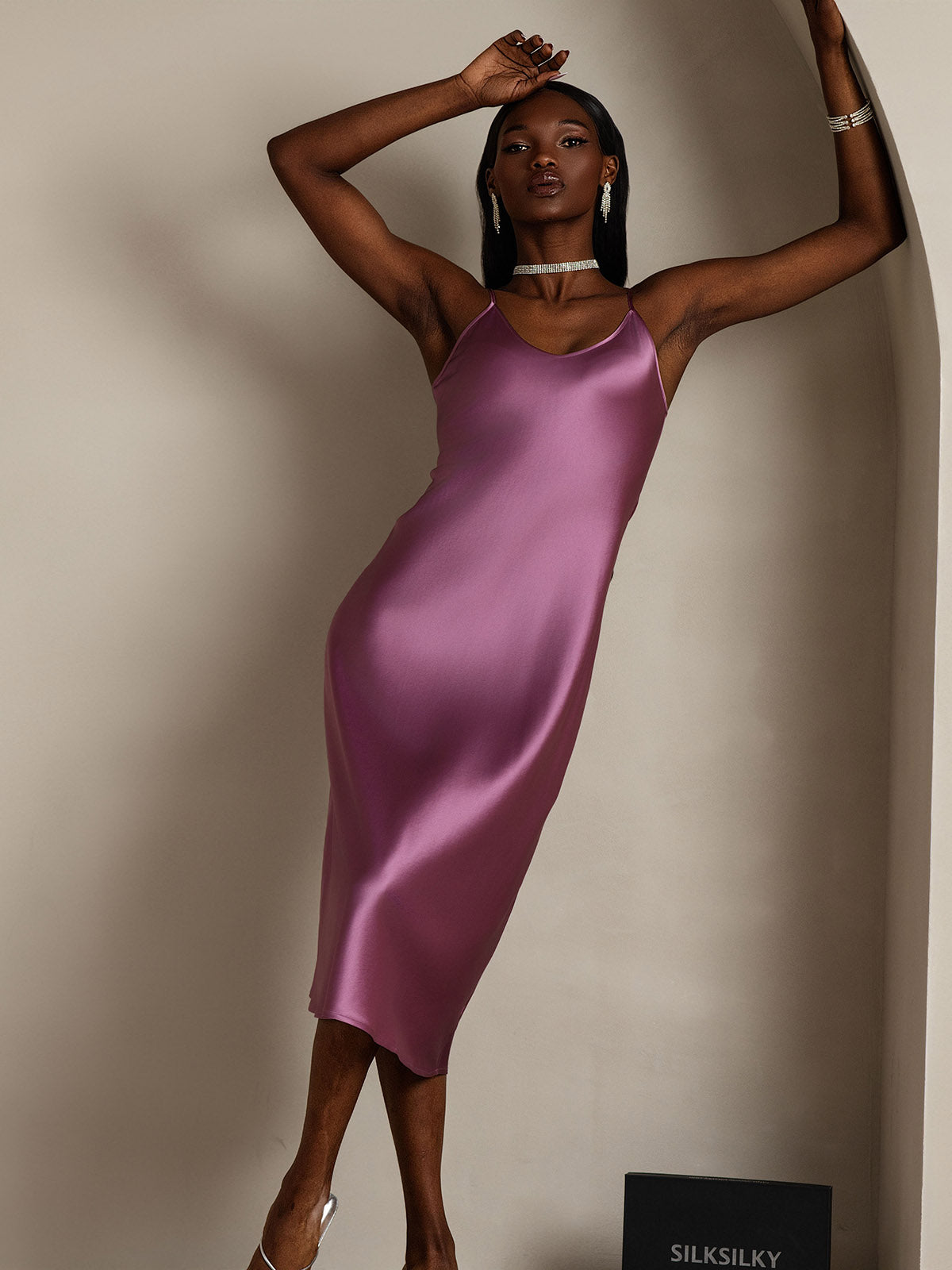 [Mørke Lilla] SilkSilky-DK Dress 001