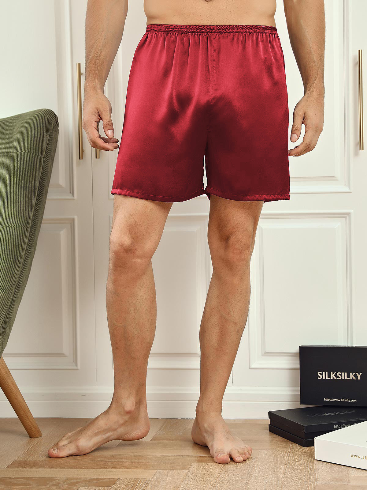 [Vin] SilkSilky-DK 19Momme Mens Sleep Bottoms 001