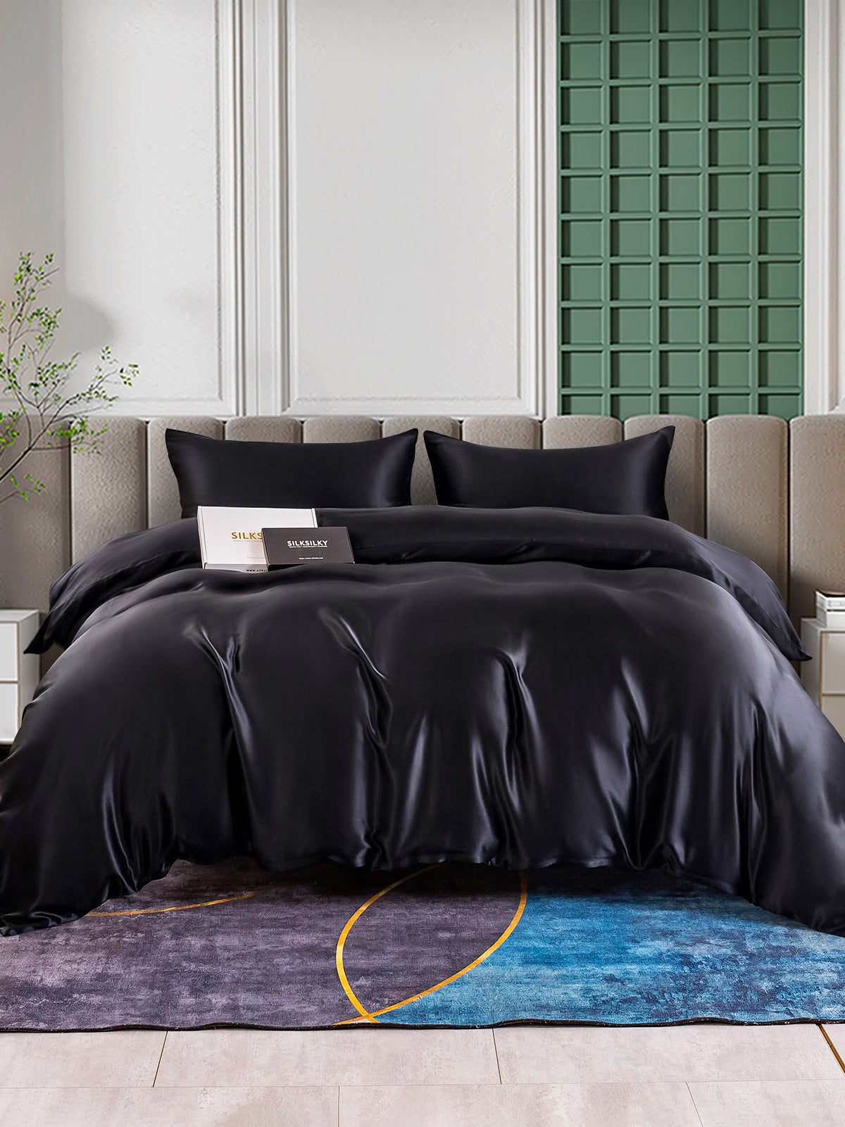[Sort] SilkSilky-DK 25Momme Sengesæt 002
