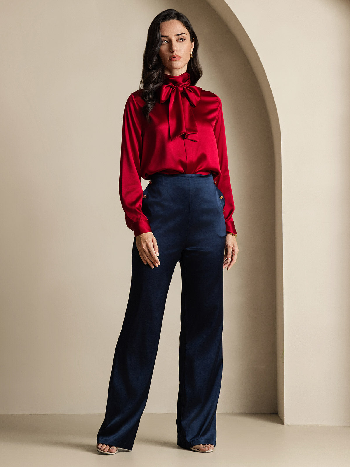 [Vin] SilkSilky-DK 19Momme Silke Womens Shirt 010