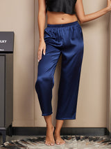 [Mørkeblå] SilkSilky-DK Women's Sleep Pants 004