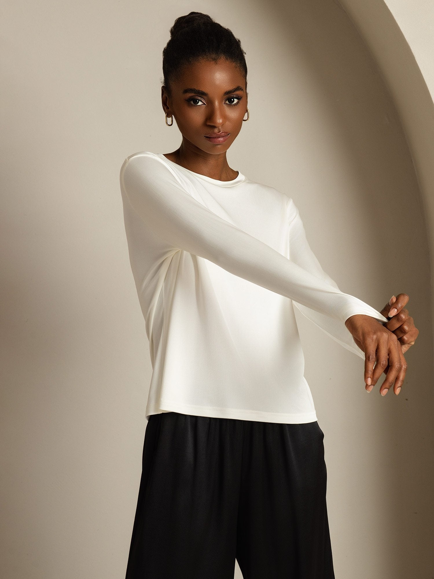 [Hvid] SilkSilky-DK Silke Womens T-Shirt 007