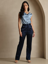 [Mørkeblå] SilkSilky-DK 19Momme Silke Womens Pants 006