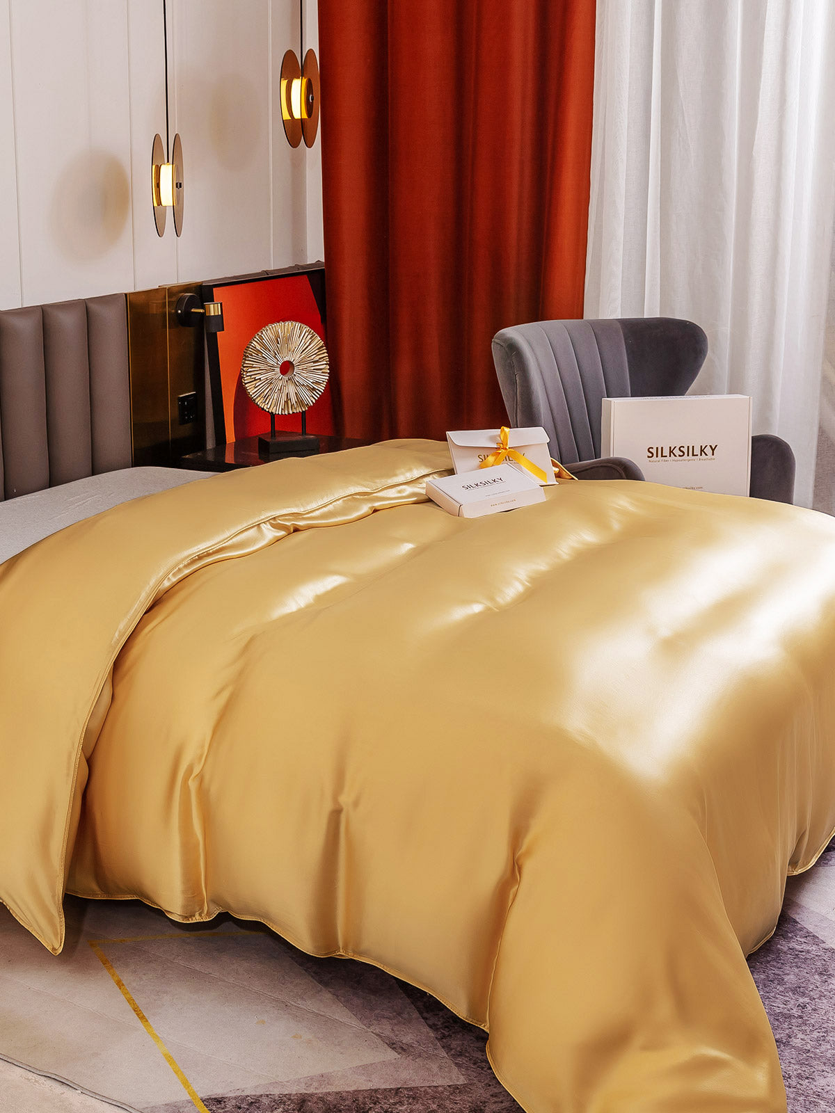 [Champagne] SilkSilky-DK 19Momme Duvet Cover 004