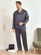 [Marine Kæde] SilkSilky-DK 19Momme Pyjamas til Mænd 012