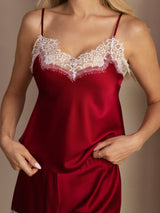[Vin] SilkSilky-DK Sleeveless V Neck Camisole Sæt 006