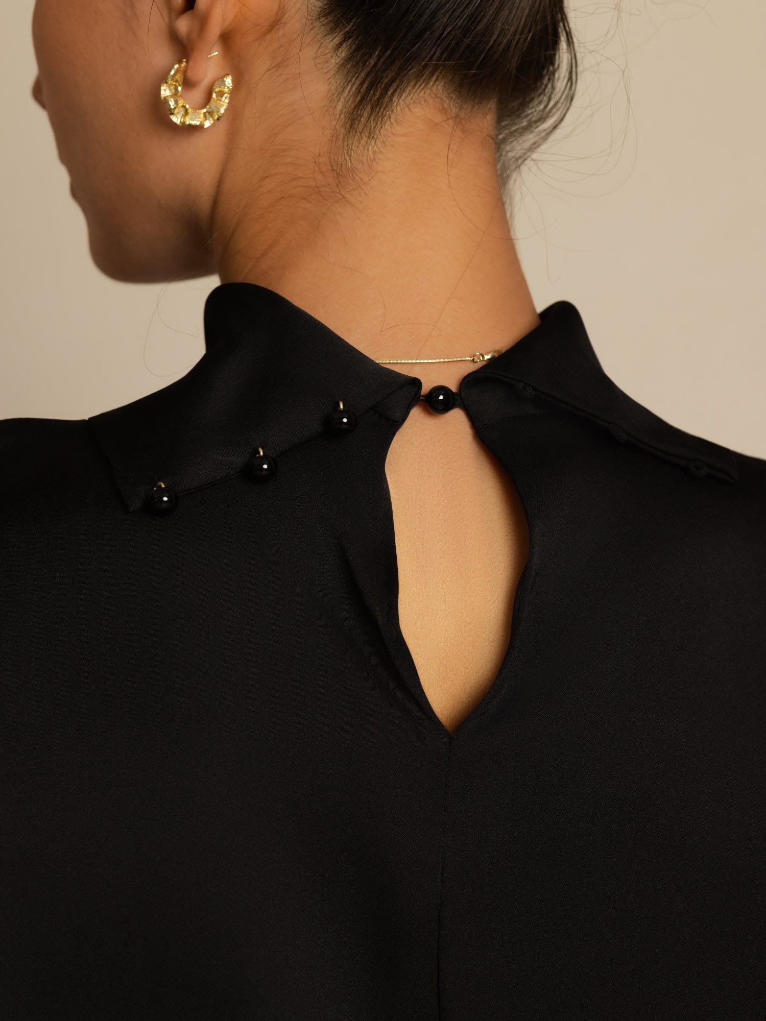 [Sort] SilkSilky-DK 19Momme Silke Langærmet Rullekrave T-shirt til kvinder 004