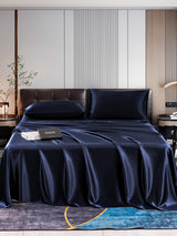 [Mørkeblå] SilkSilky-DK 22Momme Bedding Set 001,