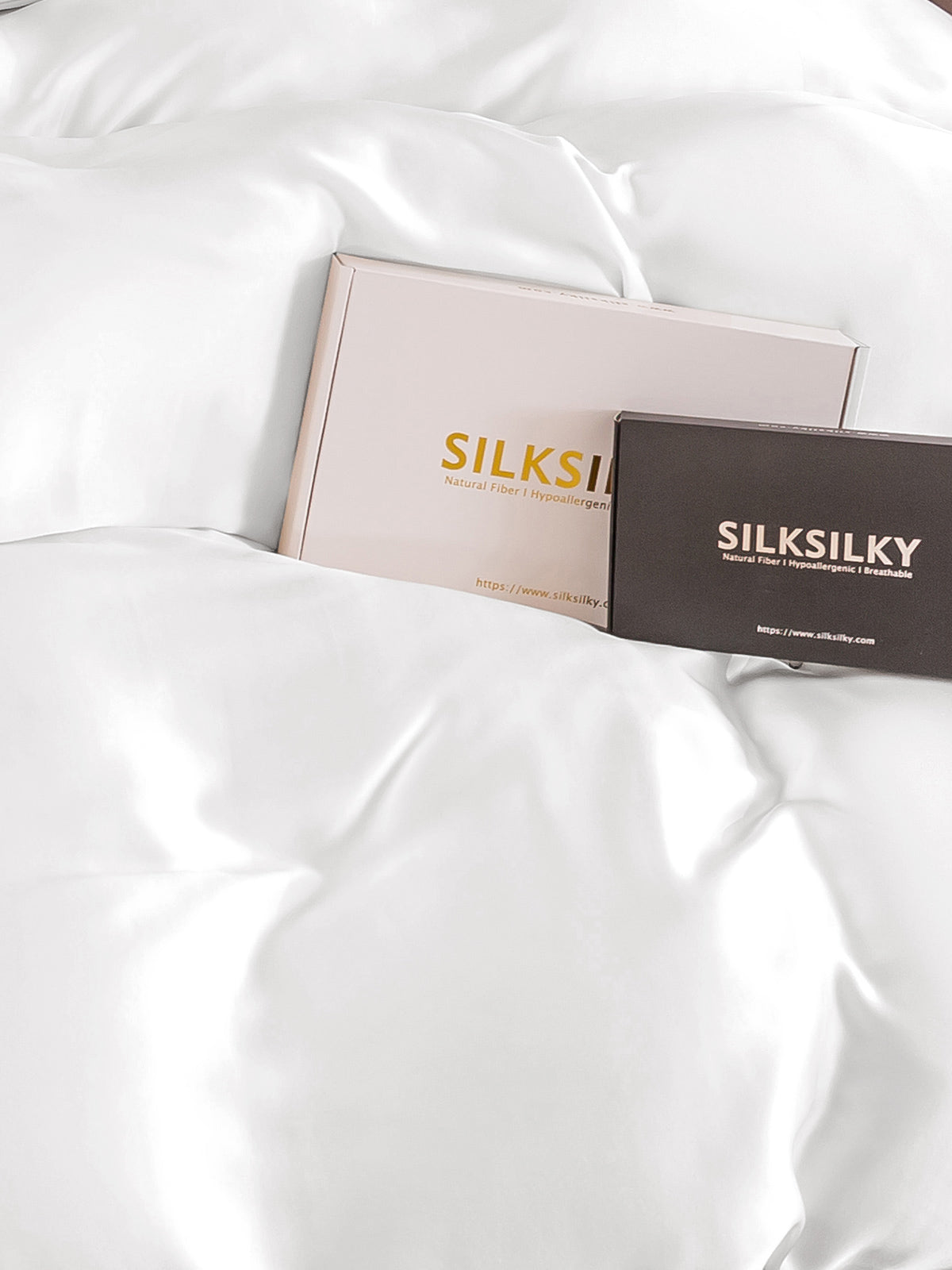 [Hvid] SilkSilky-DK 25Momme Duvet Cover 004