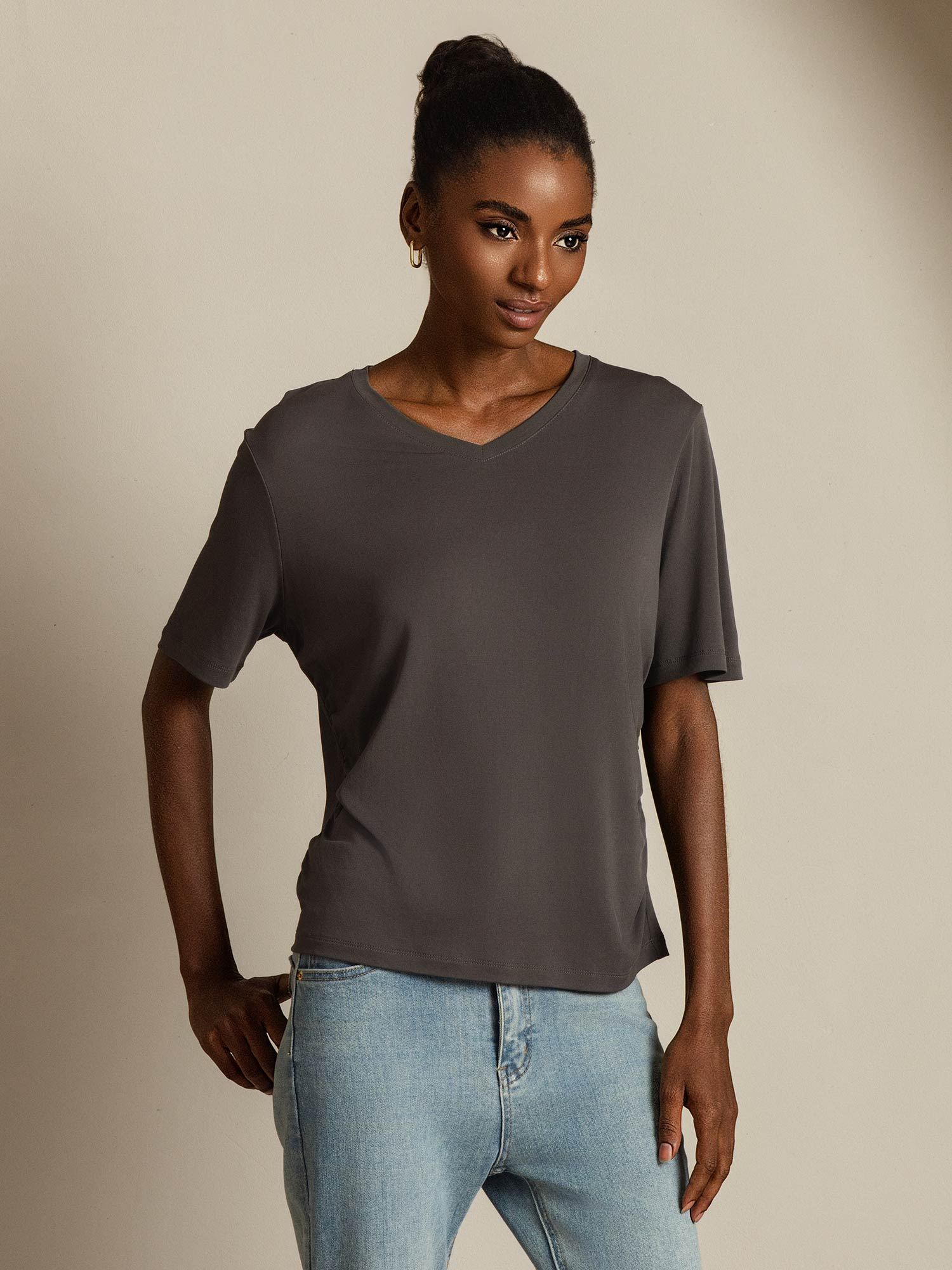 [Grå] SilkSilky-DK Silke Womens T-Shirt 006
