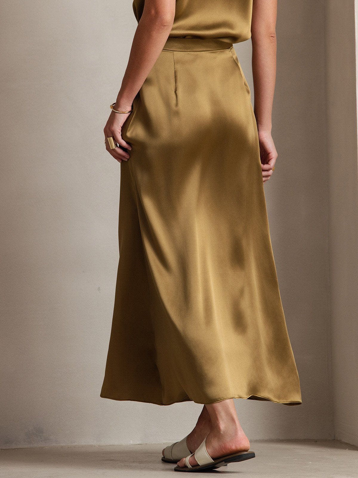 [Brun] SilkSilky-DK 19Momme Silke Skirt 002
