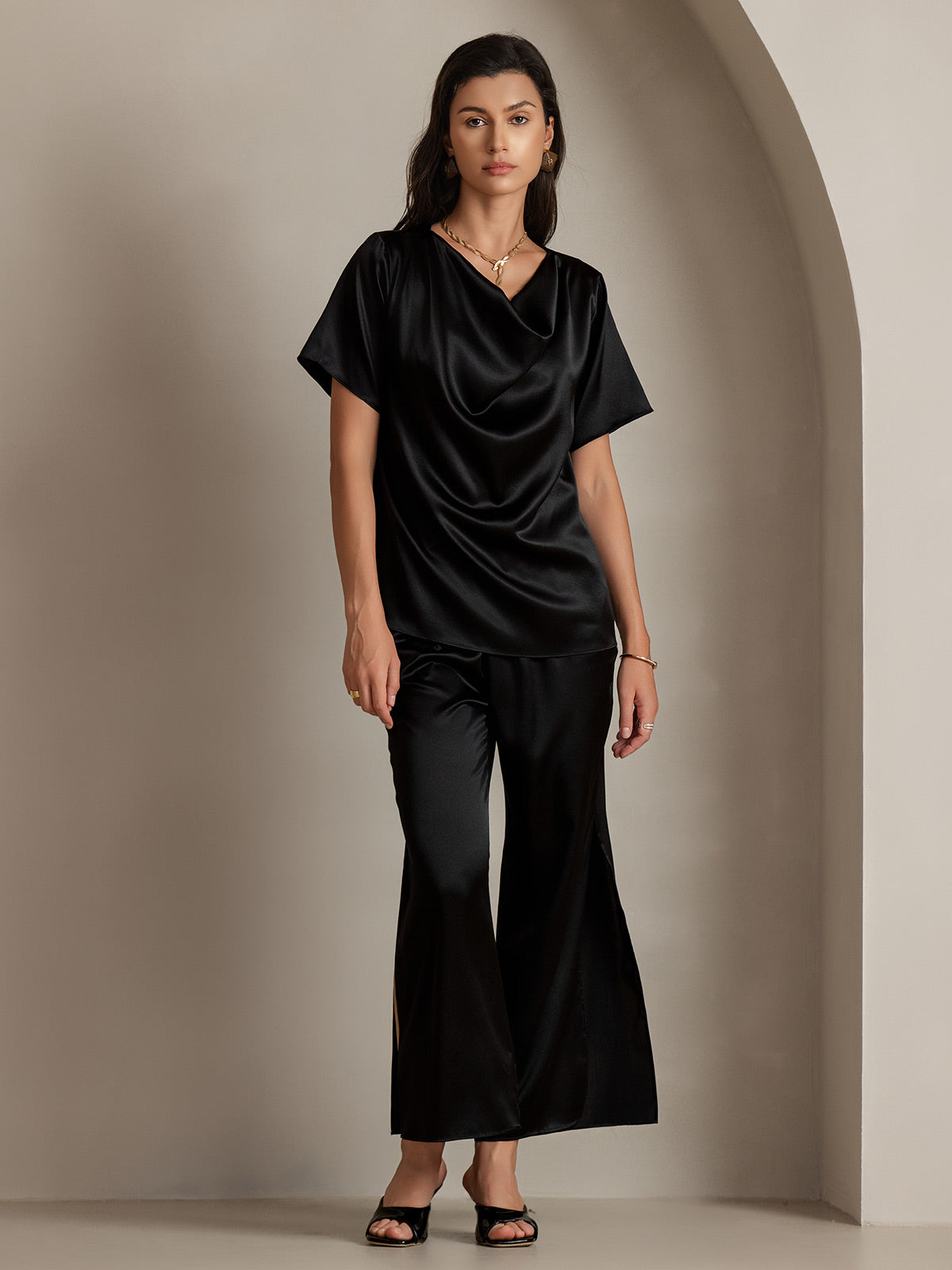 [Sort] SilkSilky-DK 19Momme Silke Womens T-Shirt 003