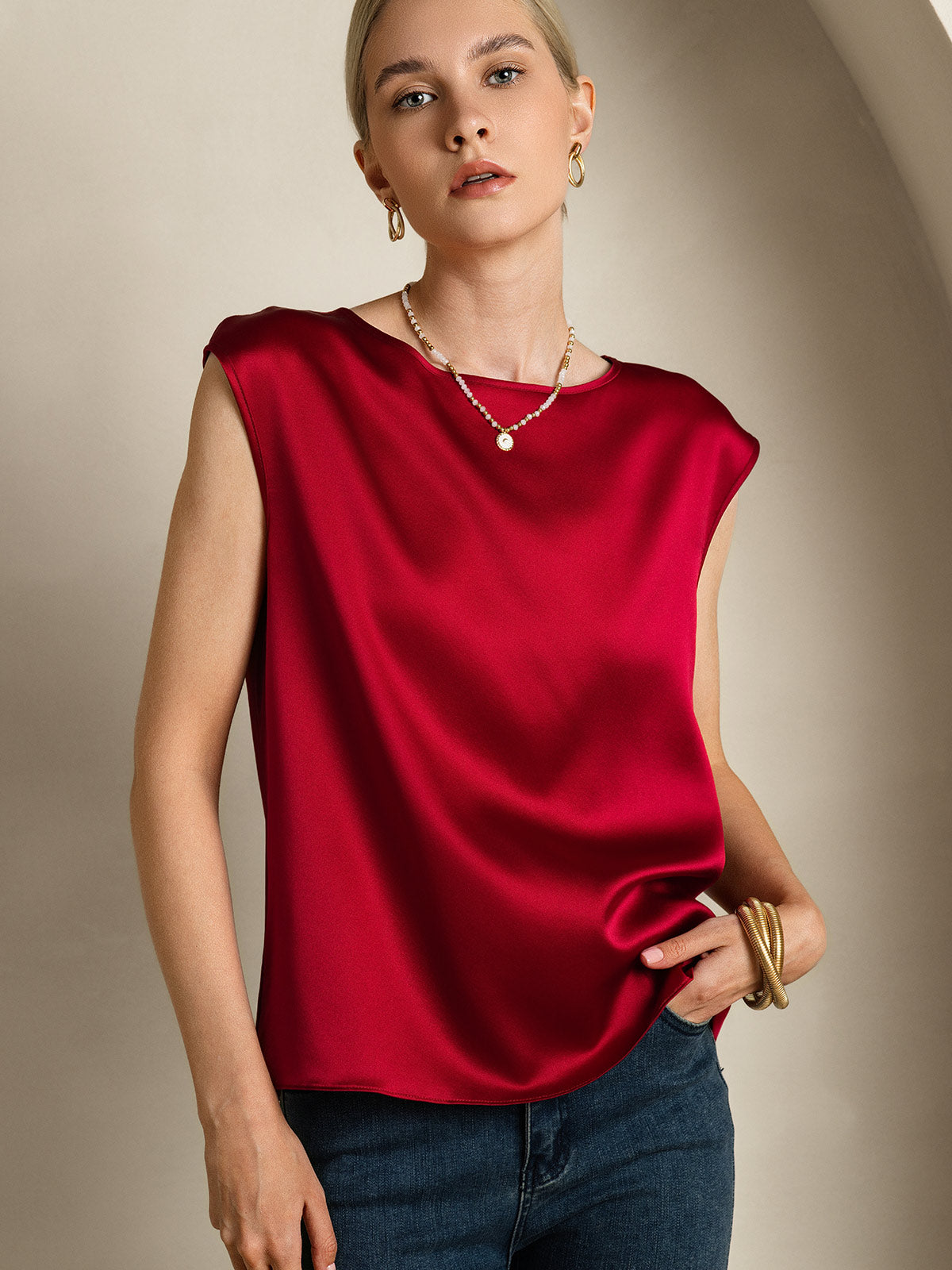 [Vin] SilkSilky-DK 19Momme Silke Womens T-Shirt 003