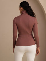 [Kameorose] SilkSilky-DK Long Sleeve Turtle Neck T-shirt til kvinder 002