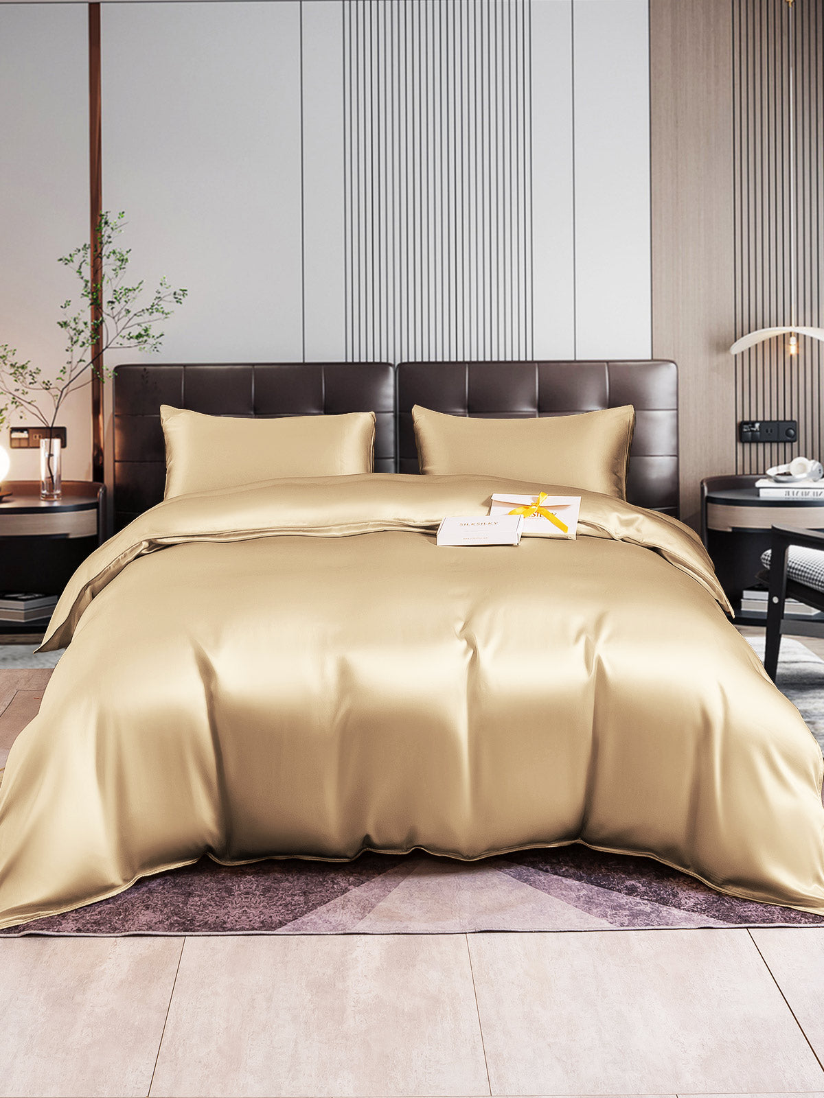[Beige] SilkSilky-DK 22Momme Bedding Set 001