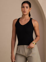 [Sort] SilkSilky-DK Sleeveless Deep V Neck Camisole Top 003