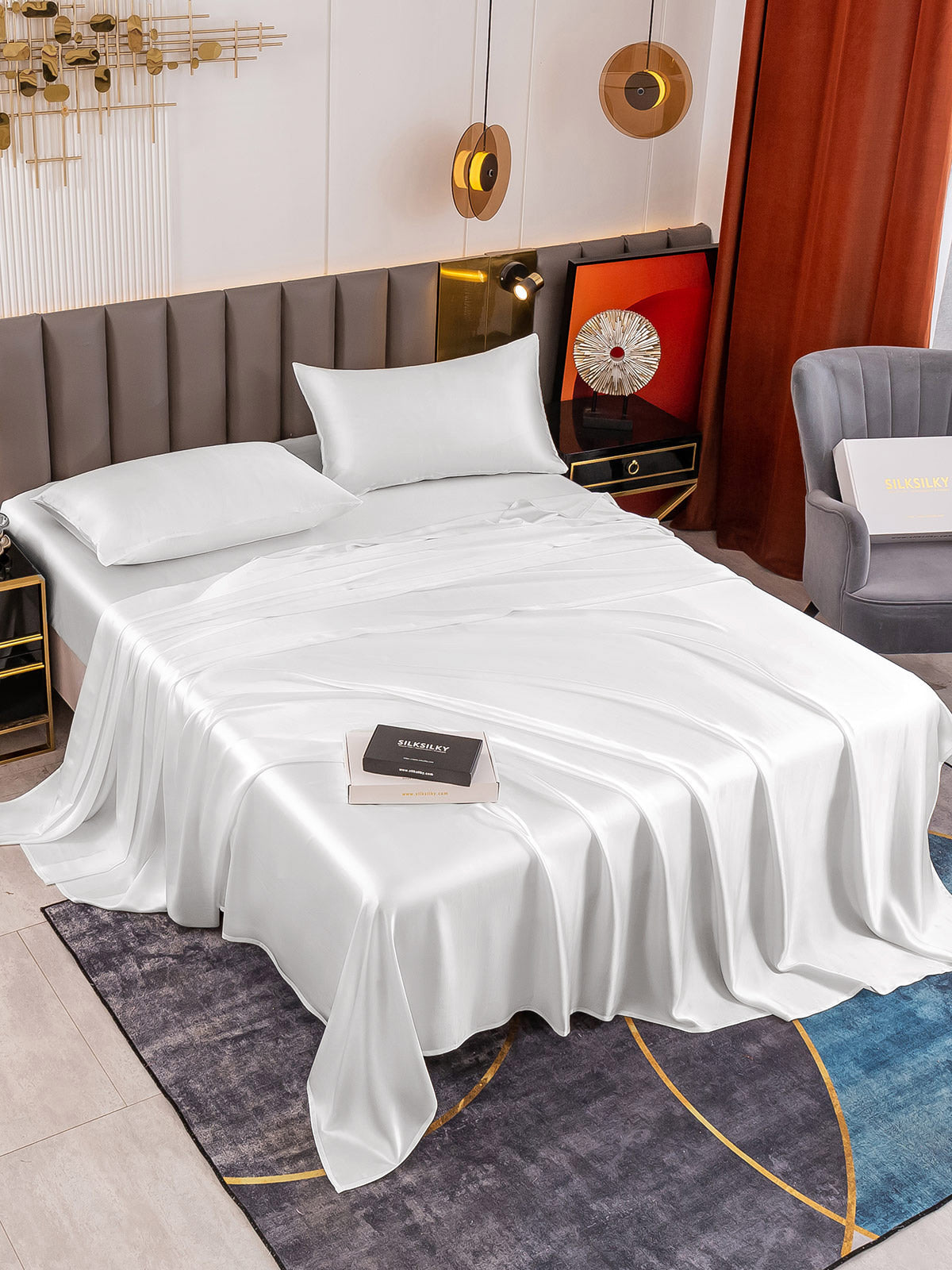 [Hvid] SilkSilky-DK 19Momme Bedding Set 001