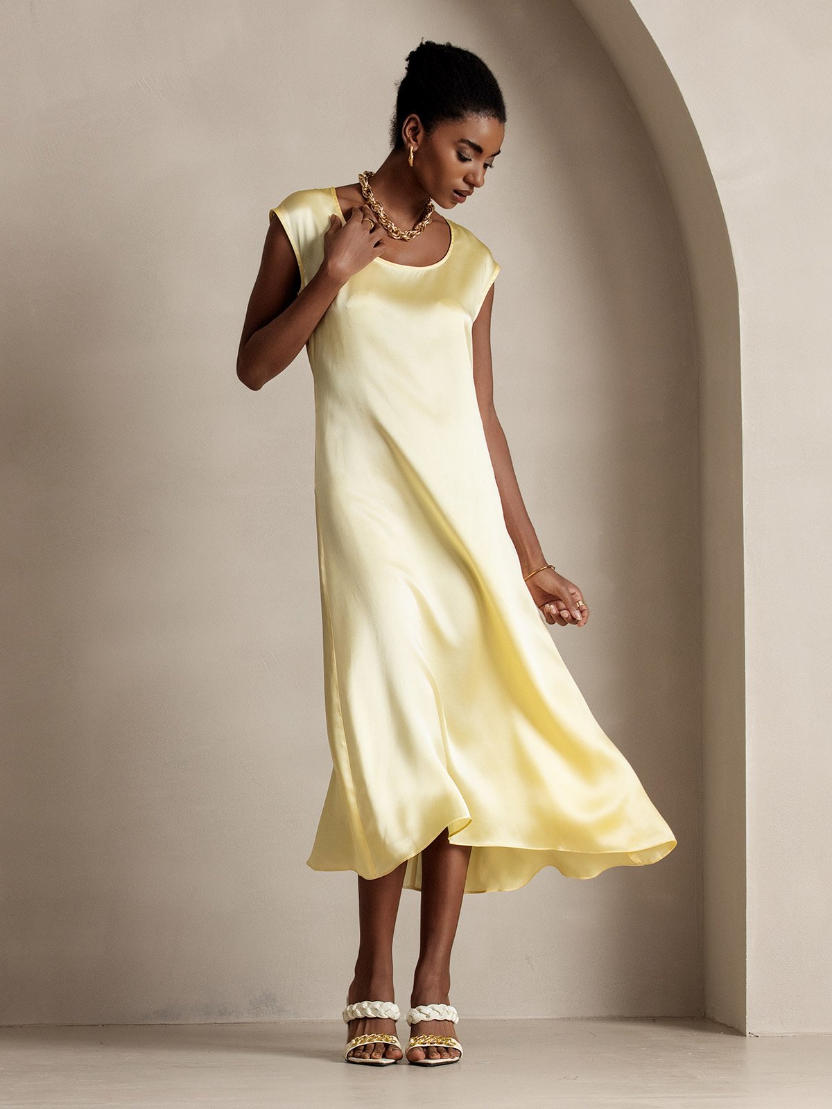 [Lysegul] SilkSilky-DK 19Momme Silke Dress 004