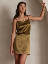 [Brun] SilkSilky-DK Spaghetti Strap Camisole Top 004
