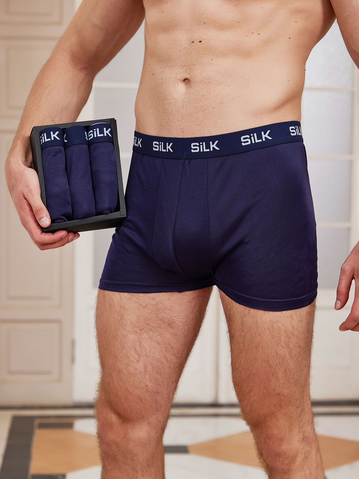 [Mørkeblå] SilkSilky-DK Mens Underwear 001