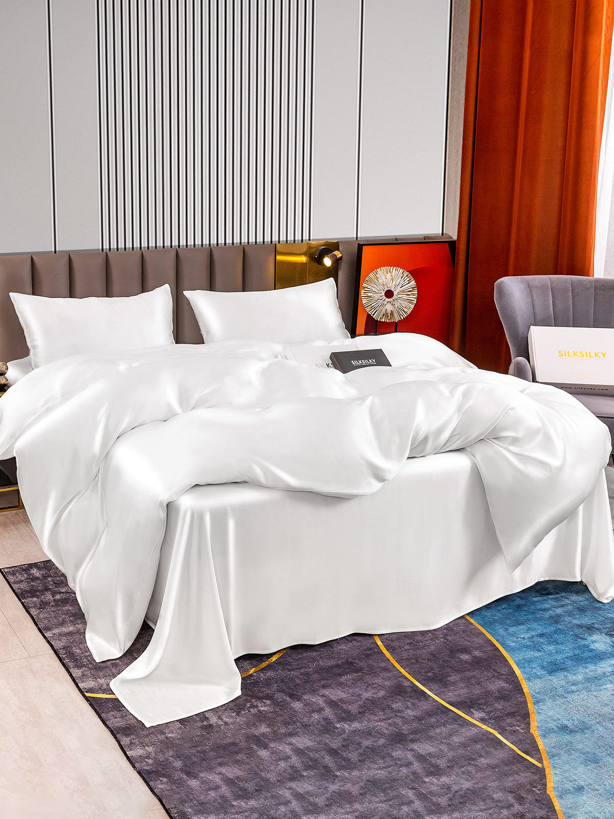 [Hvid] SilkSilky-DK 22Momme Bedding Set 004