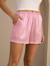 [Rosa Nålestribet] SilkSilky-DK Womens Shorts 004