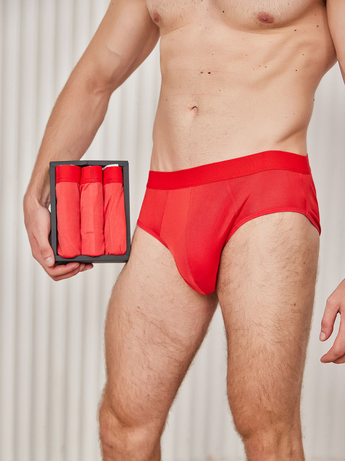 [Rød] SilkSilky-DK Mens Underwear 002