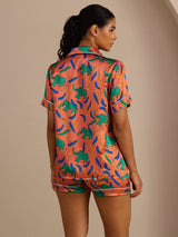 [Lerelefant] SilkSilky-DK Short Sleeve Lapel Collar Dame Pyjamas 002