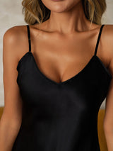 [Sort] SilkSilky-DK Sleeveless V Neck Natkjole 004