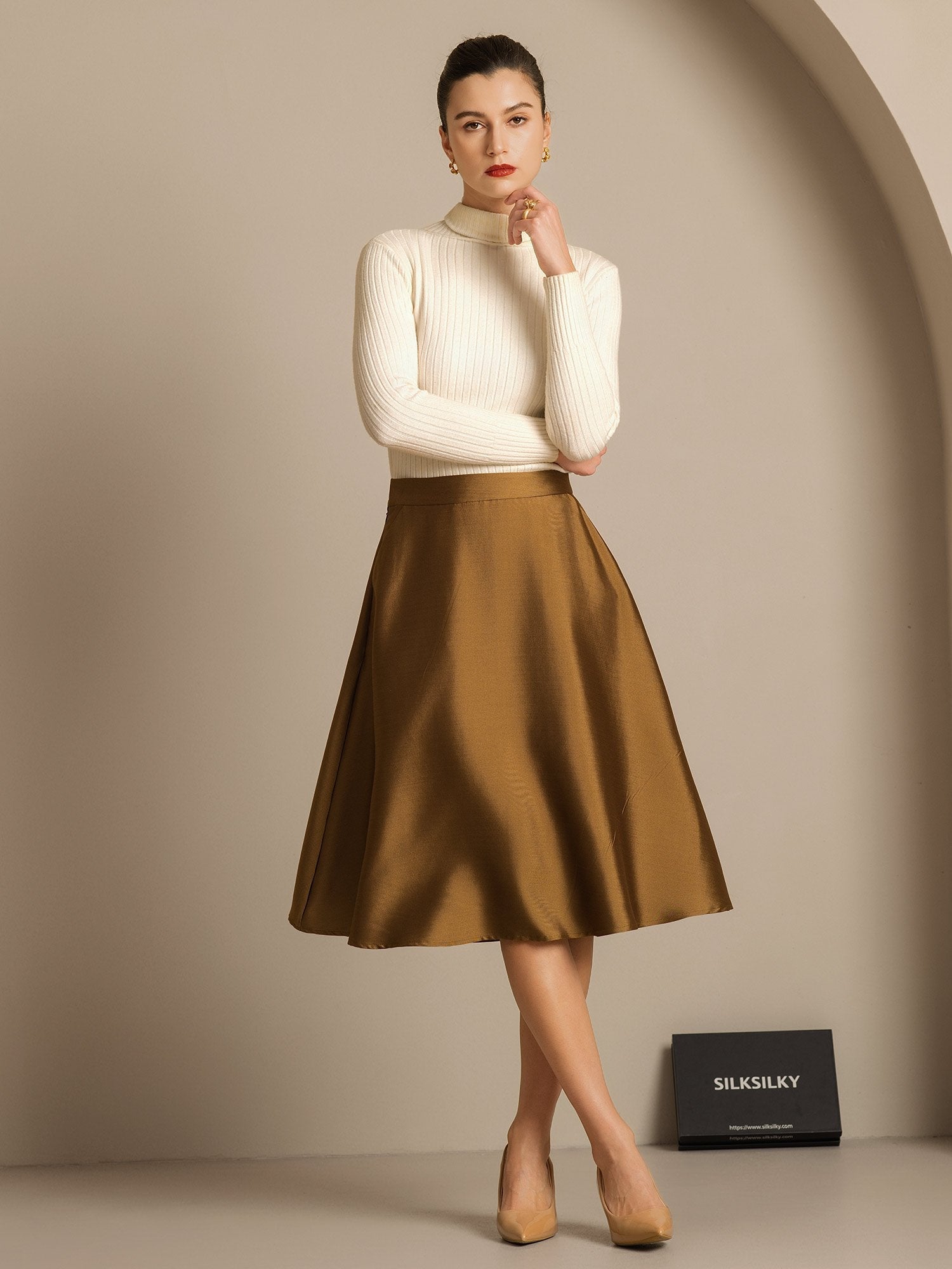 [Bronze] SilkSilky-DK 32Momme Silke Skirt 006,