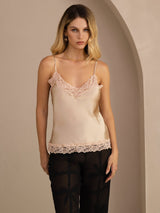 [Champagne] SilkSilky-DK V Neck Camisole Top 003