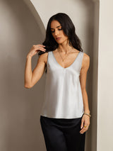 [Sølv] SilkSilky-DK Sleeveless V Neck Camisole Top 001