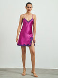 SilkSilky-DK-Pure-Silk-Sleeveless-V-Neck-Natkjole-Mørk-Pink-003