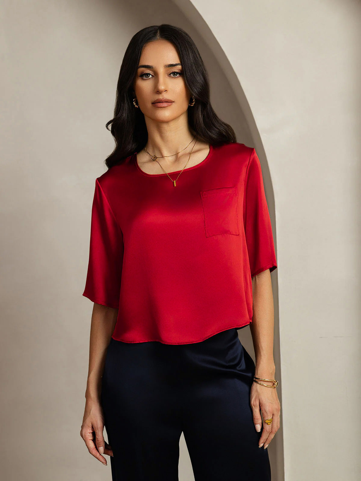 [Mørkerød] SilkSilky-DK Womens T-Shirt 003