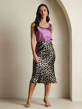 [Leopard] SilkSilky-DK 19Momme Skirt 001,
